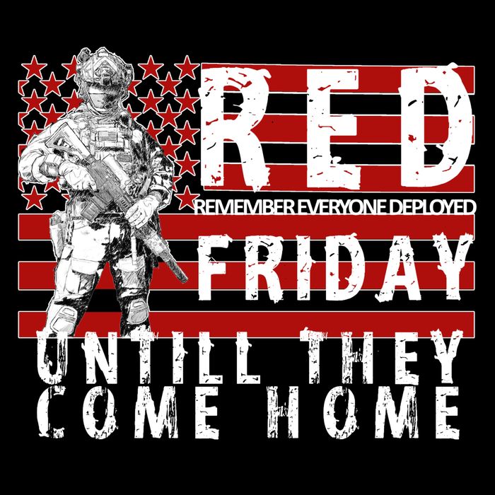 Red Friday Until They All Come Home Support Our Veterans Sustainable Bucket Hat
