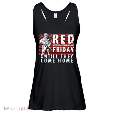 Red Friday Until They All Come Home Support Our Veterans Ladies Essential Flowy Tank