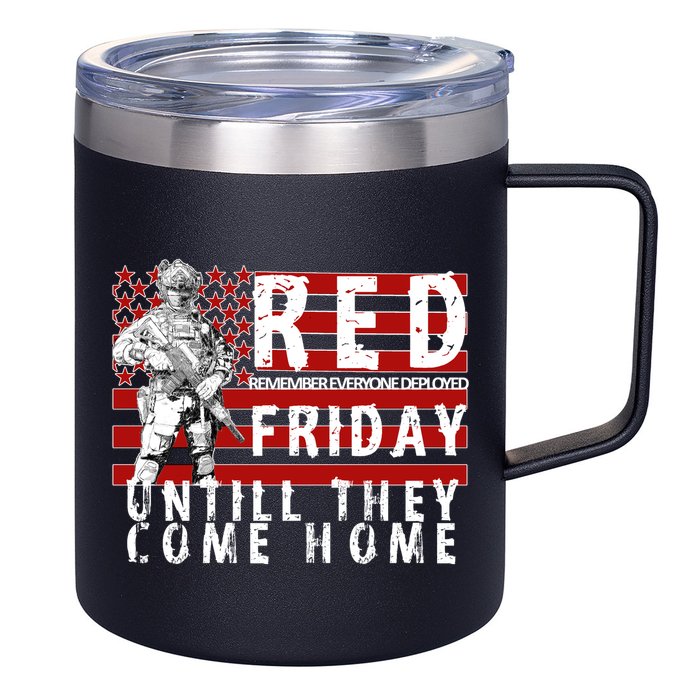 Red Friday Until They All Come Home Support Our Veterans 12oz Stainless Steel Coffee Mug