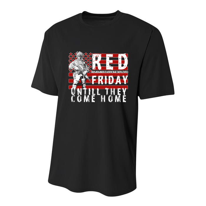 Red Friday Until They All Come Home Support Our Veterans Youth Performance Sprint T-Shirt
