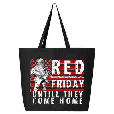 Red Friday Until They All Come Home Support Our Veterans 25L Jumbo Tote