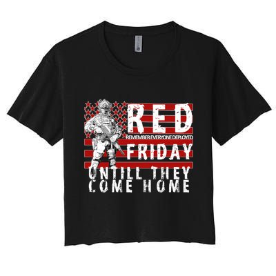 Red Friday Until They All Come Home Support Our Veterans Crop Top