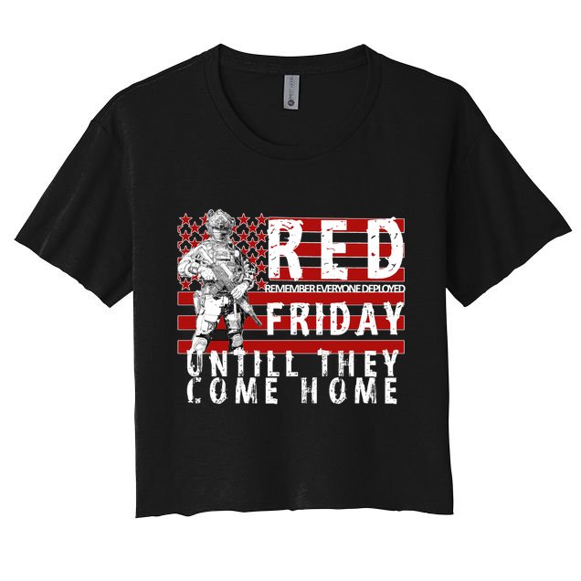 Red Friday Until They All Come Home Support Our Veterans Crop Top
