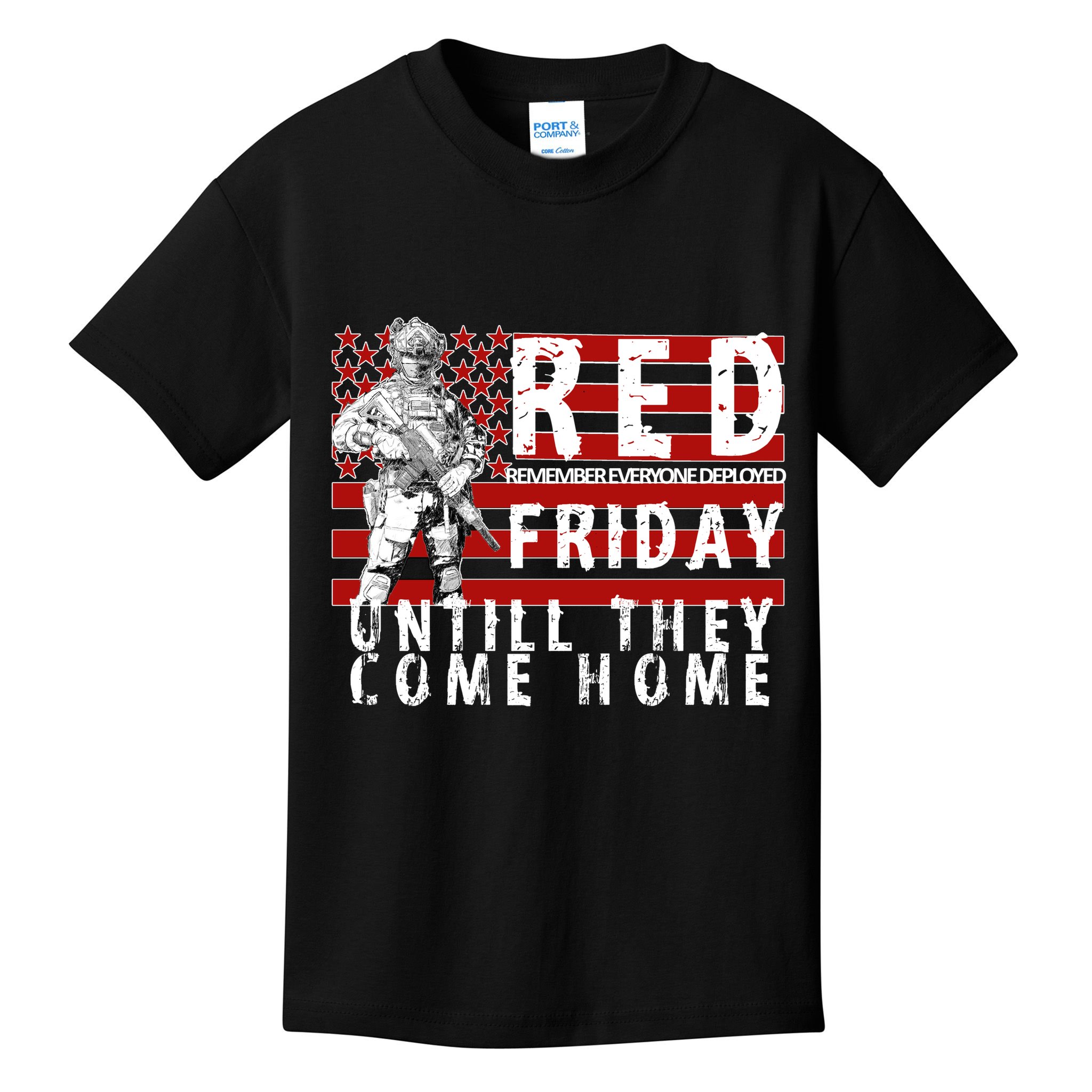 Red Friday Until They All Come Home Support Our Veterans Kids T-Shirt