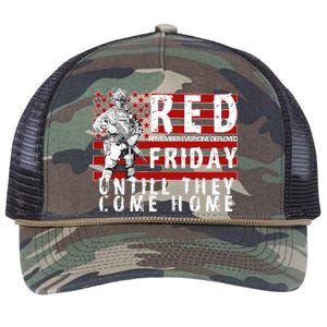 Red Friday Until They All Come Home Support Our Veterans Retro Rope Trucker Hat Cap