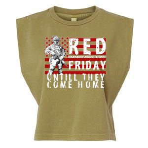 Red Friday Until They All Come Home Support Our Veterans Garment-Dyed Women's Muscle Tee