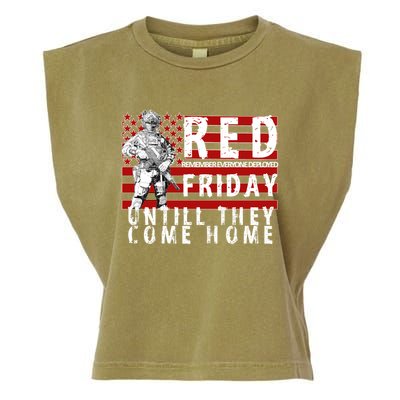 Red Friday Until They All Come Home Support Our Veterans Garment-Dyed Women's Muscle Tee