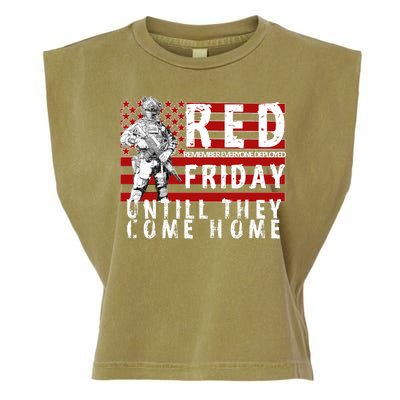 Red Friday Until They All Come Home Support Our Veterans Garment-Dyed Women's Muscle Tee