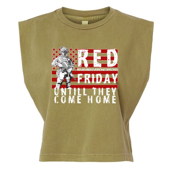 Red Friday Until They All Come Home Support Our Veterans Garment-Dyed Women's Muscle Tee