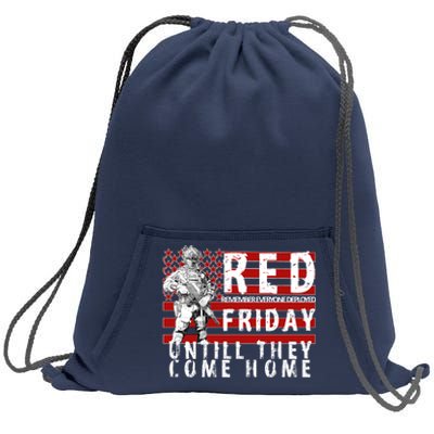 Red Friday Until They All Come Home Support Our Veterans Sweatshirt Cinch Pack Bag