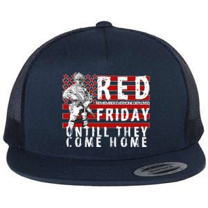 Red Friday Until They All Come Home Support Our Veterans Flat Bill Trucker Hat