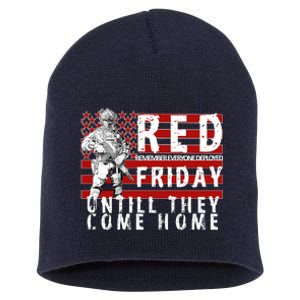 Red Friday Until They All Come Home Support Our Veterans Short Acrylic Beanie