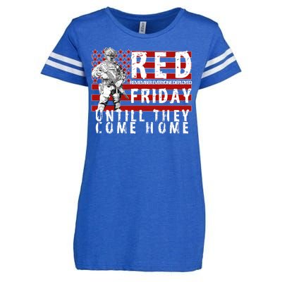 Red Friday Until They All Come Home Support Our Veterans Enza Ladies Jersey Football T-Shirt