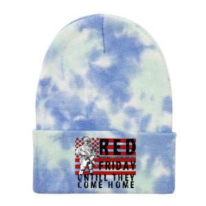 Red Friday Until They All Come Home Support Our Veterans Tie Dye 12in Knit Beanie