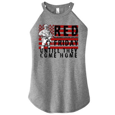 Red Friday Until They All Come Home Support Our Veterans Women’s Perfect Tri Rocker Tank