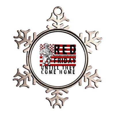 Red Friday Until They All Come Home Support Our Veterans Metallic Star Ornament