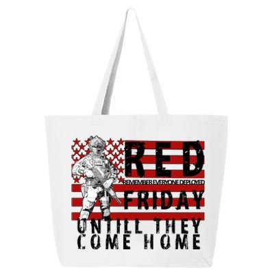 Red Friday Until They All Come Home Support Our Veterans 25L Jumbo Tote