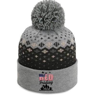 Red Friday Veterans Tribute The Baniff Cuffed Pom Beanie