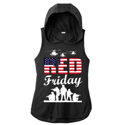 Red Friday Veterans Tribute Ladies PosiCharge Tri-Blend Wicking Draft Hoodie Tank