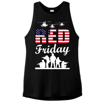 Red Friday Veterans Tribute Ladies PosiCharge Tri-Blend Wicking Tank