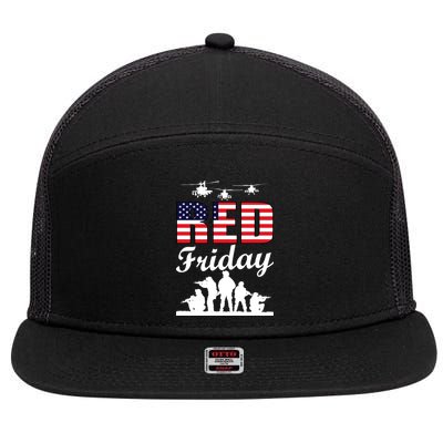 Red Friday Veterans Tribute 7 Panel Mesh Trucker Snapback Hat