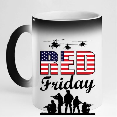 Red Friday Veterans Tribute 11oz Black Color Changing Mug