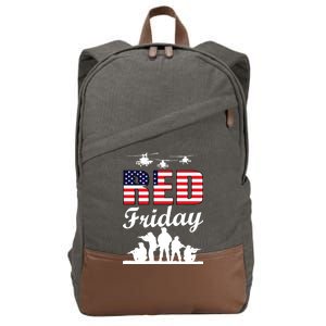 Red Friday Veterans Tribute Cotton Canvas Backpack