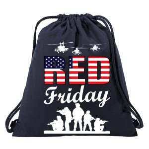 Red Friday Veterans Tribute Drawstring Bag