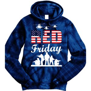 Red Friday Veterans Tribute Tie Dye Hoodie