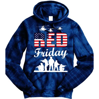 Red Friday Veterans Tribute Tie Dye Hoodie