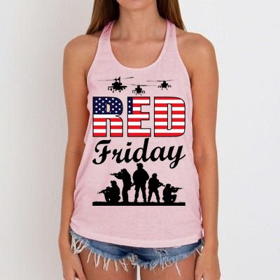 Red Friday Veterans Tribute Women's Knotted Racerback Tank