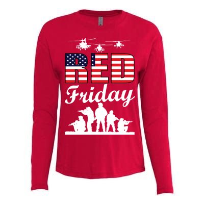 Red Friday Veterans Tribute Womens Cotton Relaxed Long Sleeve T-Shirt