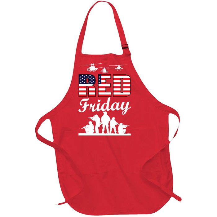 Red Friday Veterans Tribute Full-Length Apron With Pockets