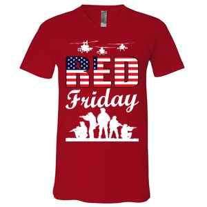 Red Friday Veterans Tribute V-Neck T-Shirt