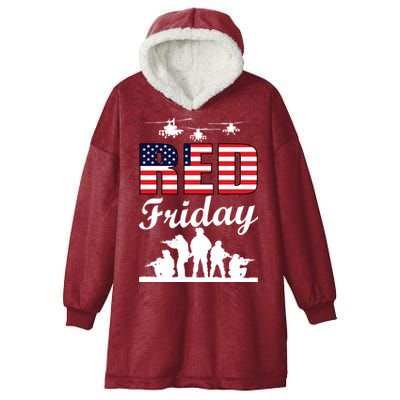 Red Friday Veterans Tribute Hooded Wearable Blanket