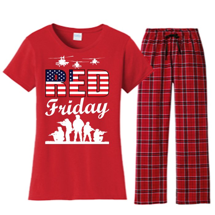 Red Friday Veterans Tribute Women's Flannel Pajama Set