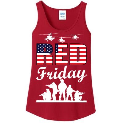 Red Friday Veterans Tribute Ladies Essential Tank