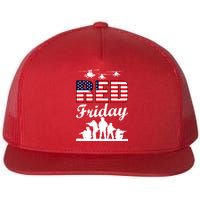 Red Friday Veterans Tribute Flat Bill Trucker Hat