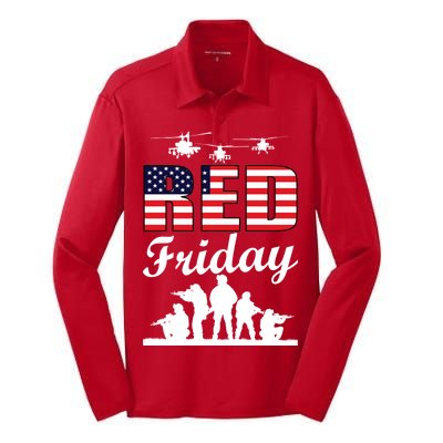 Red Friday Veterans Tribute Silk Touch Performance Long Sleeve Polo