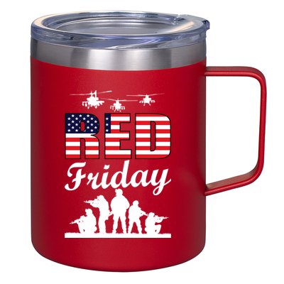 Red Friday Veterans Tribute 12oz Stainless Steel Coffee Mug