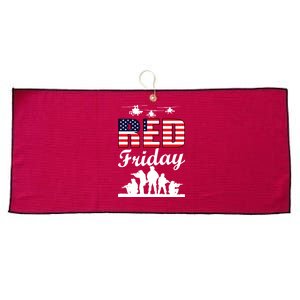 Red Friday Veterans Tribute Large Microfiber Waffle Golf Towel