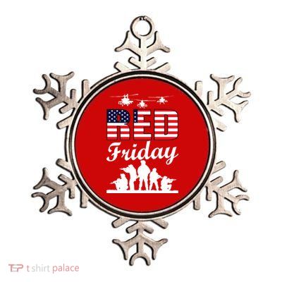 Red Friday Veterans Tribute Metallic Star Ornament