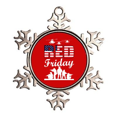 Red Friday Veterans Tribute Metallic Star Ornament