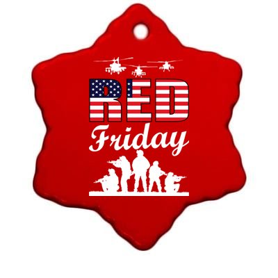 Red Friday Veterans Tribute Ceramic Star Ornament