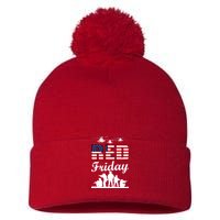 Red Friday Veterans Tribute Pom Pom 12in Knit Beanie