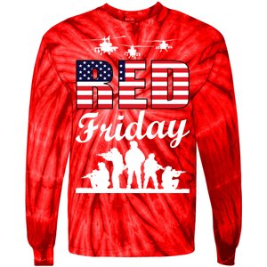 Red Friday Veterans Tribute Tie-Dye Long Sleeve Shirt