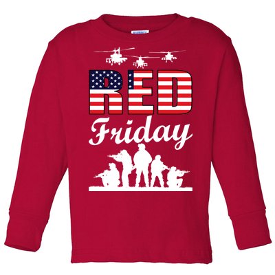 Red Friday Veterans Tribute Toddler Long Sleeve Shirt