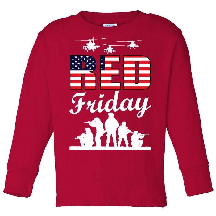 Red Friday Veterans Tribute Toddler Long Sleeve Shirt