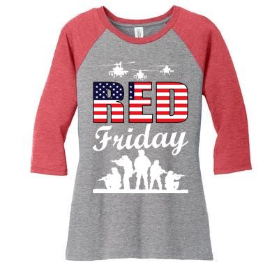 Red Friday Veterans Tribute Women's Tri-Blend 3/4-Sleeve Raglan Shirt