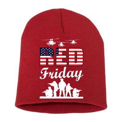 Red Friday Veterans Tribute Short Acrylic Beanie